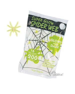 Spinnweben "UV Glow" + 42 Spinnen - SCREAMSTORE